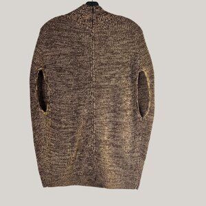 Brown/Tan Cocoon Sweater Cardigan - Sleeveless- Zip Front - New w/ Tags